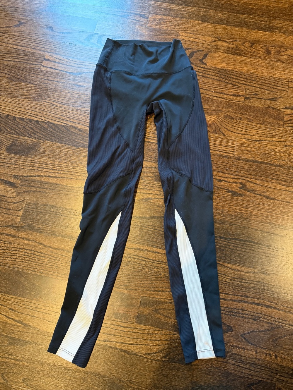 P.E Nation Black Leggings with White Side Panels
